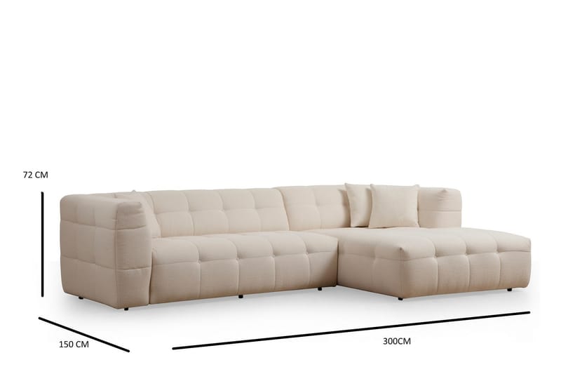 Macondo Soffa m. Divan 5-sits Beige - Möbler - Vardagsrum - Soffor - Divansoffa & schäslong