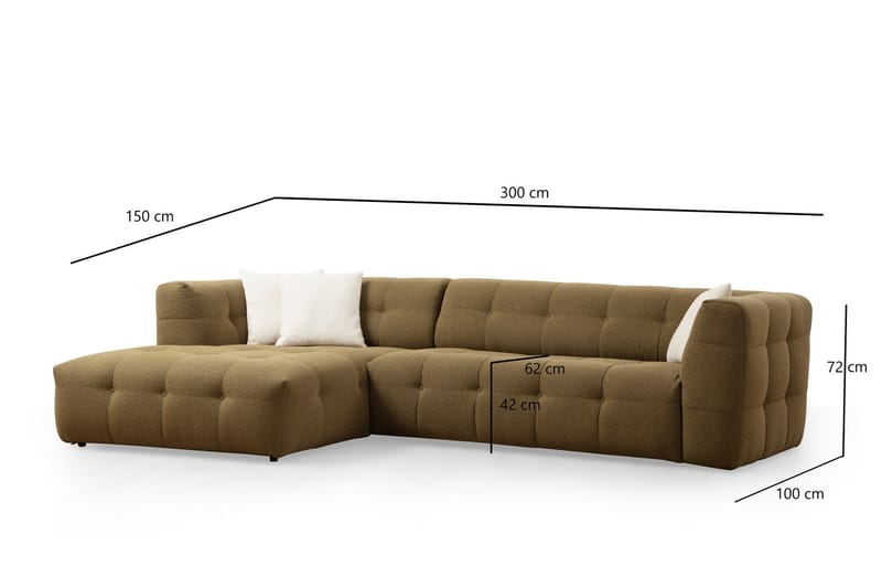 Macondo Soffa m. Divan 5-sits Mörkbeige - Möbler - Vardagsrum - Soffor - Divansoffa & schäslong