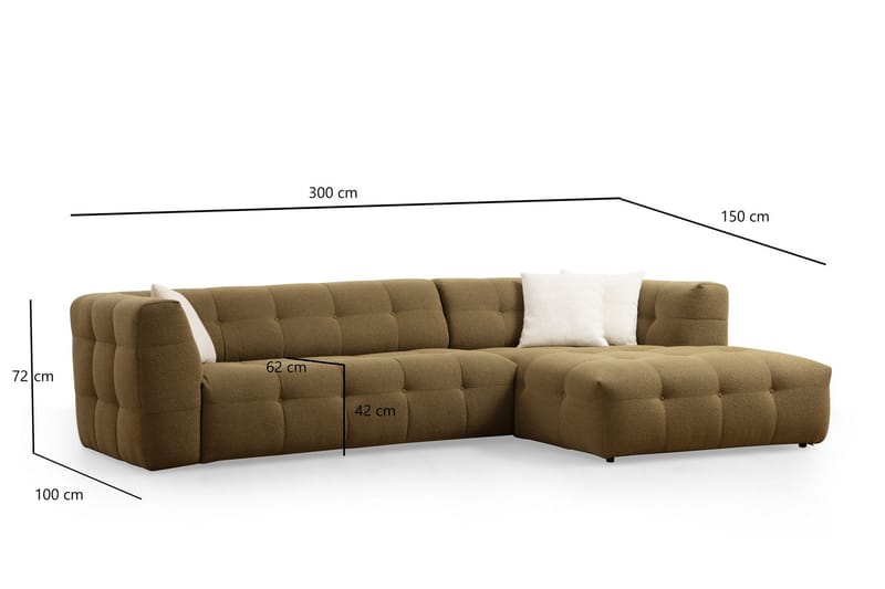 Macondo Soffa m. Divan 5-sits Mörkbeige - Möbler - Vardagsrum - Soffor - Divansoffa & schäslong