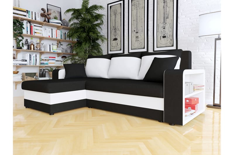 Marheim Soffa med Divan 3-sits - Svart/Vit - Möbler - Vardagsrum - Soffor - Divansoffa & schäslong