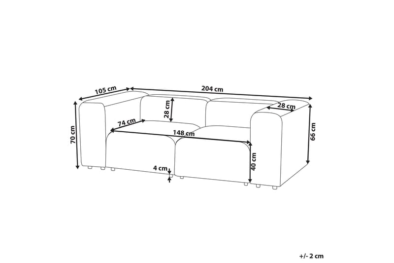 Brenden Modulsoffa 2-sits - Vit - Möbler - Vardagsrum - Soffor - Modulsoffor - Komplett modulsoffa