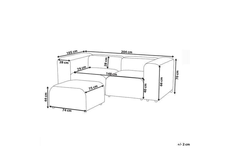 Brenden Modulsoffa 2-sits - Vit - Möbler - Vardagsrum - Soffor - Modulsoffor - Komplett modulsoffa