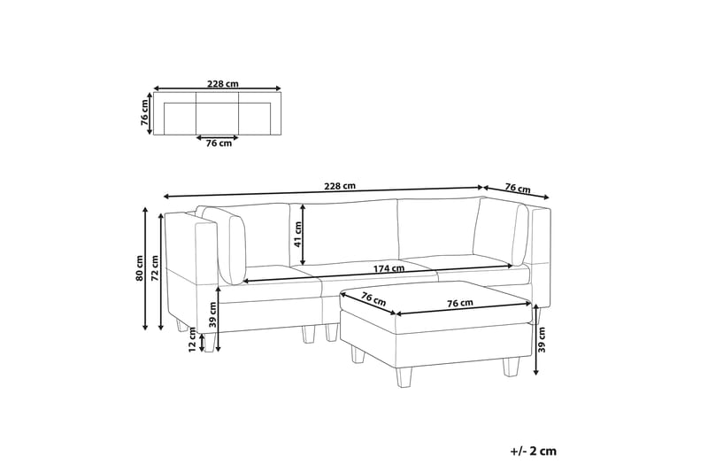 Buck Modulsoffa 3-sits - Beige/Svart - Möbler - Vardagsrum - Soffor - Modulsoffor - Komplett modulsoffa