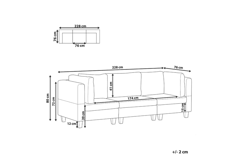 Buck Modulsoffa 3-sits - Brun/Svart - Möbler - Vardagsrum - Soffor - Modulsoffor - Komplett modulsoffa