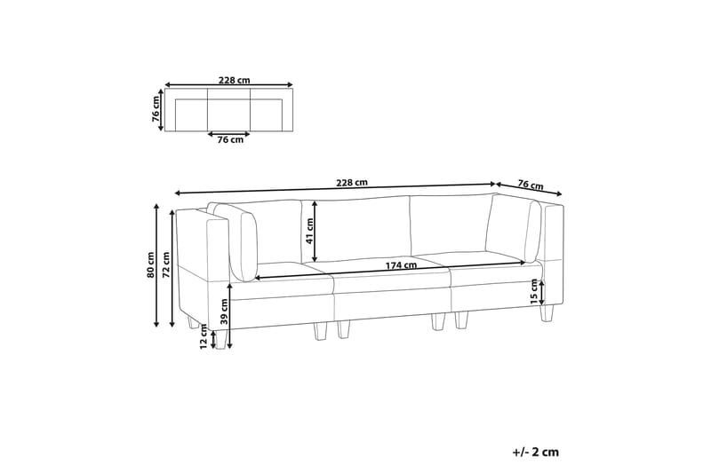 Buck Modulsoffa 3-sits - Svart - Möbler - Vardagsrum - Soffor - Modulsoffor - Komplett modulsoffa