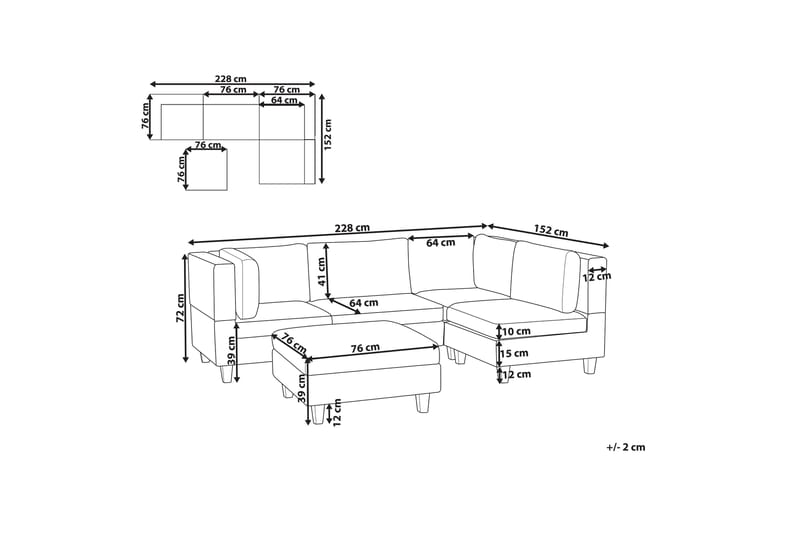 Buck Modulsoffa 4-sits - Beige/Svart - Möbler - Vardagsrum - Soffor - Modulsoffor - Komplett modulsoffa