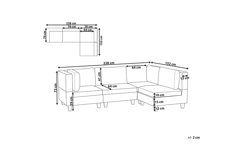 Buck Modulsoffa 4-sits - Brun/Svart - Möbler - Vardagsrum - Soffor - Modulsoffor - Komplett modulsoffa