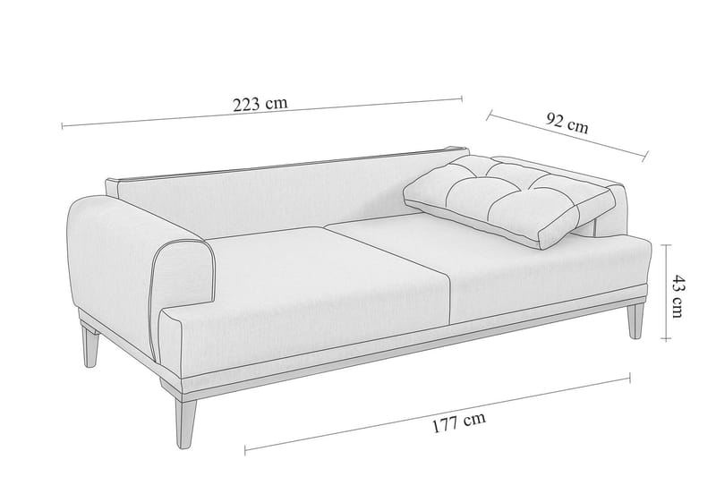 MUNDIN 3-sits Soffa Antracit - Möbler - Vardagsrum - Soffor - 3-sits soffor