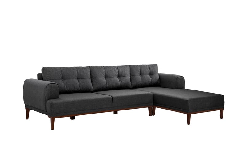 MUNDIN 4-sits Soffa med Divan Antracit - Möbler - Vardagsrum - Soffor - Divansoffa & schäslong