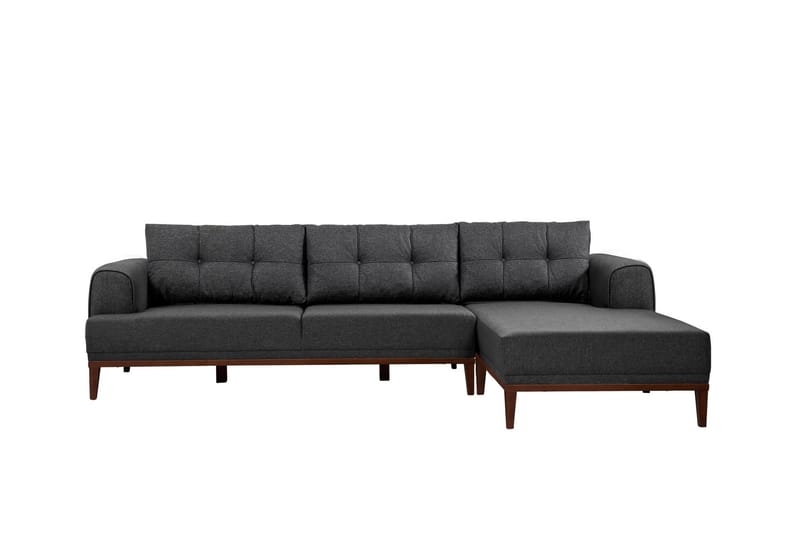 MUNDIN 4-sits Soffa med Divan Antracit - Möbler - Vardagsrum - Soffor - Divansoffa & schäslong