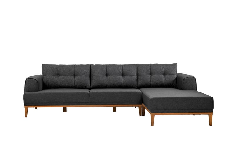 MUNDIN 4-sits Soffa med Divan Antracit - Möbler - Vardagsrum - Soffor - Divansoffa & schäslong