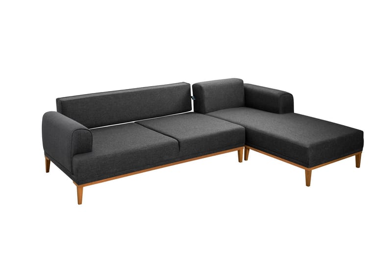 MUNDIN 4-sits Soffa med Divan Antracit - Möbler - Vardagsrum - Soffor - Divansoffa & schäslong