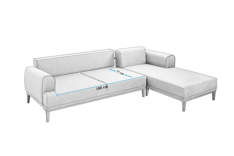 MUNDIN 4-sits Soffa med Divan Creme - Möbler - Vardagsrum - Soffor - Divansoffa & schäslong