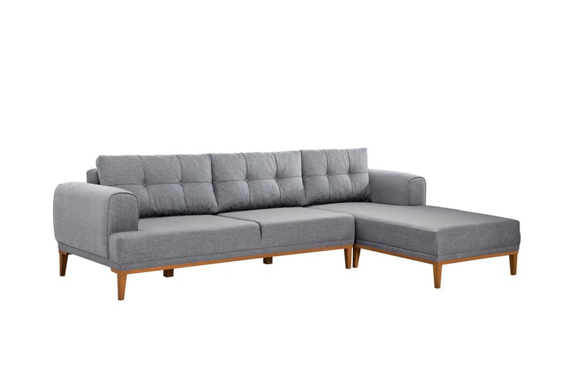 MUNDIN 4-sits Soffa med Divan Grå - Möbler - Vardagsrum - Soffor - Divansoffa & schäslong