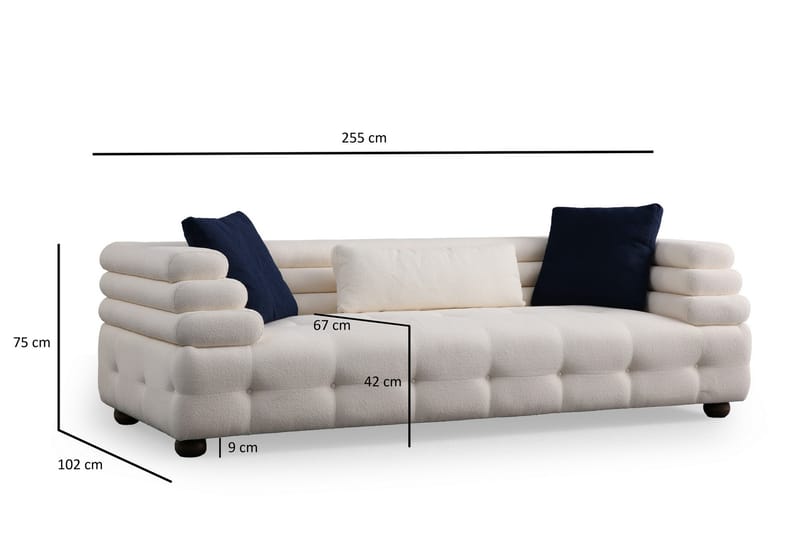 NAMARTA 3-sits Soffa Vit - Möbler - Vardagsrum - Soffor - 3-sits soffor