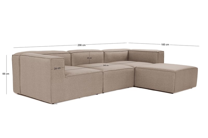 Redlands Soffa med Divan 3-sits - Brun - Möbler - Vardagsrum - Soffor - Divansoffa & schäslong