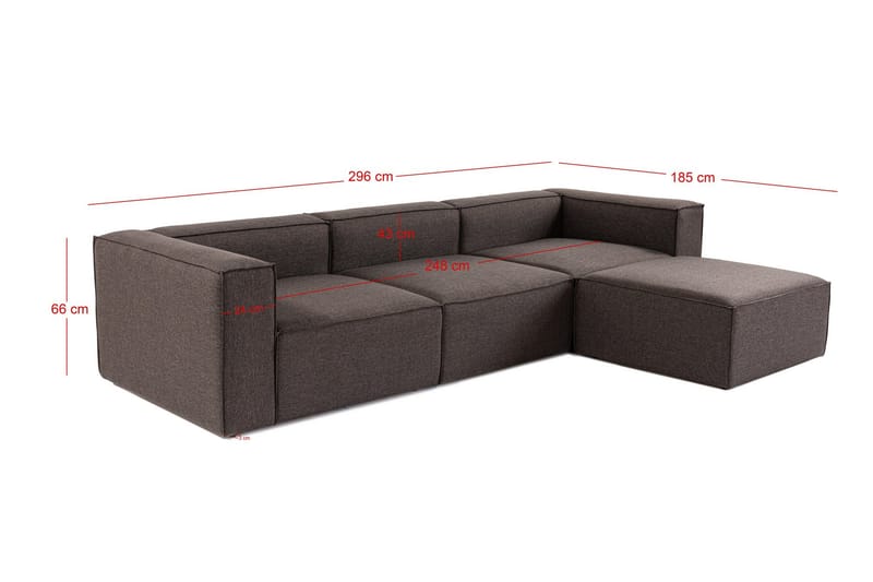 Redlands Soffa med Divan 3-sits - Mörkbrun - Möbler - Vardagsrum - Soffor - Divansoffa & schäslong