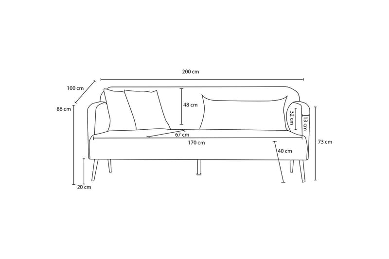 Revos 3-sits Soffa Brun - Möbler - Vardagsrum - Soffor - 3-sits soffor