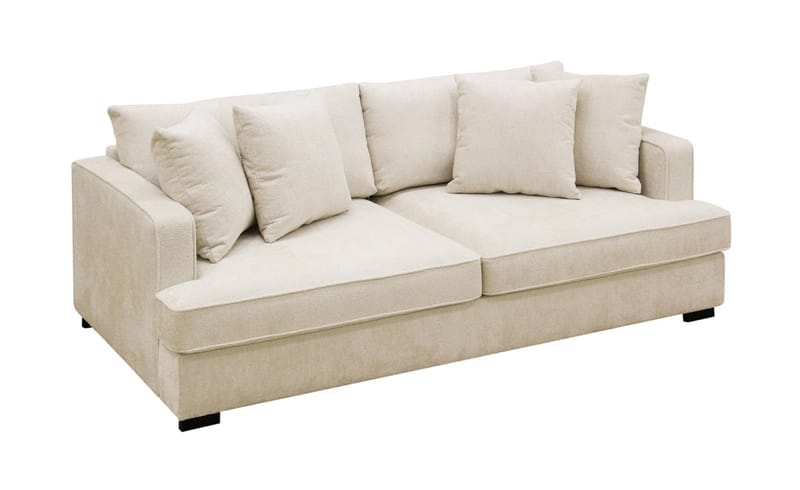 Rossi Djup 3-sits Sammetssoffa - Ljus Beige - Möbler - Vardagsrum - Soffor - 3-sits soffor