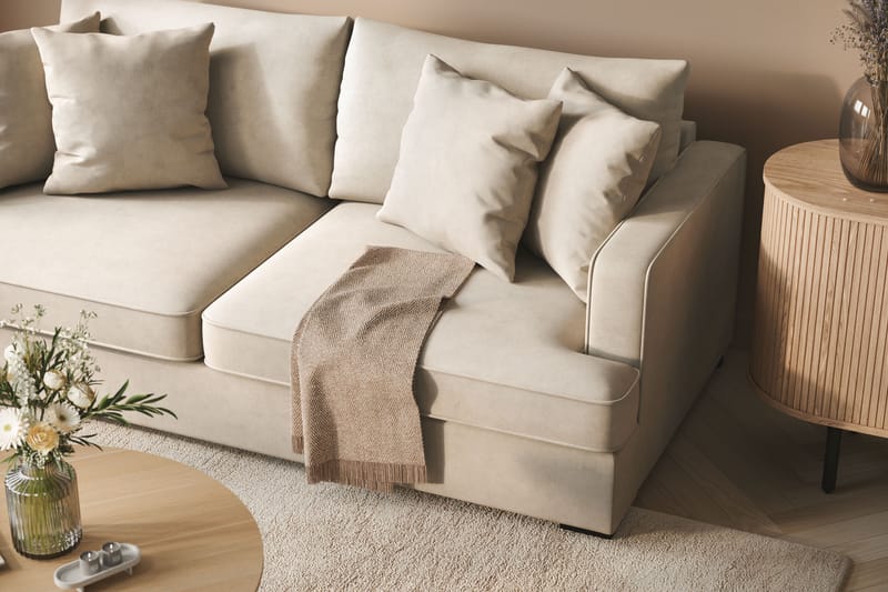 Rossi Djup 3-sits Soffa - Ljus Beige - Möbler - Vardagsrum - Soffor - 3-sits soffor