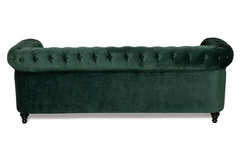 CHESTERFIELD Sammetssoffa 3-sits Mörkgrön - Möbler - Vardagsrum - Soffor - Sammetssoffor