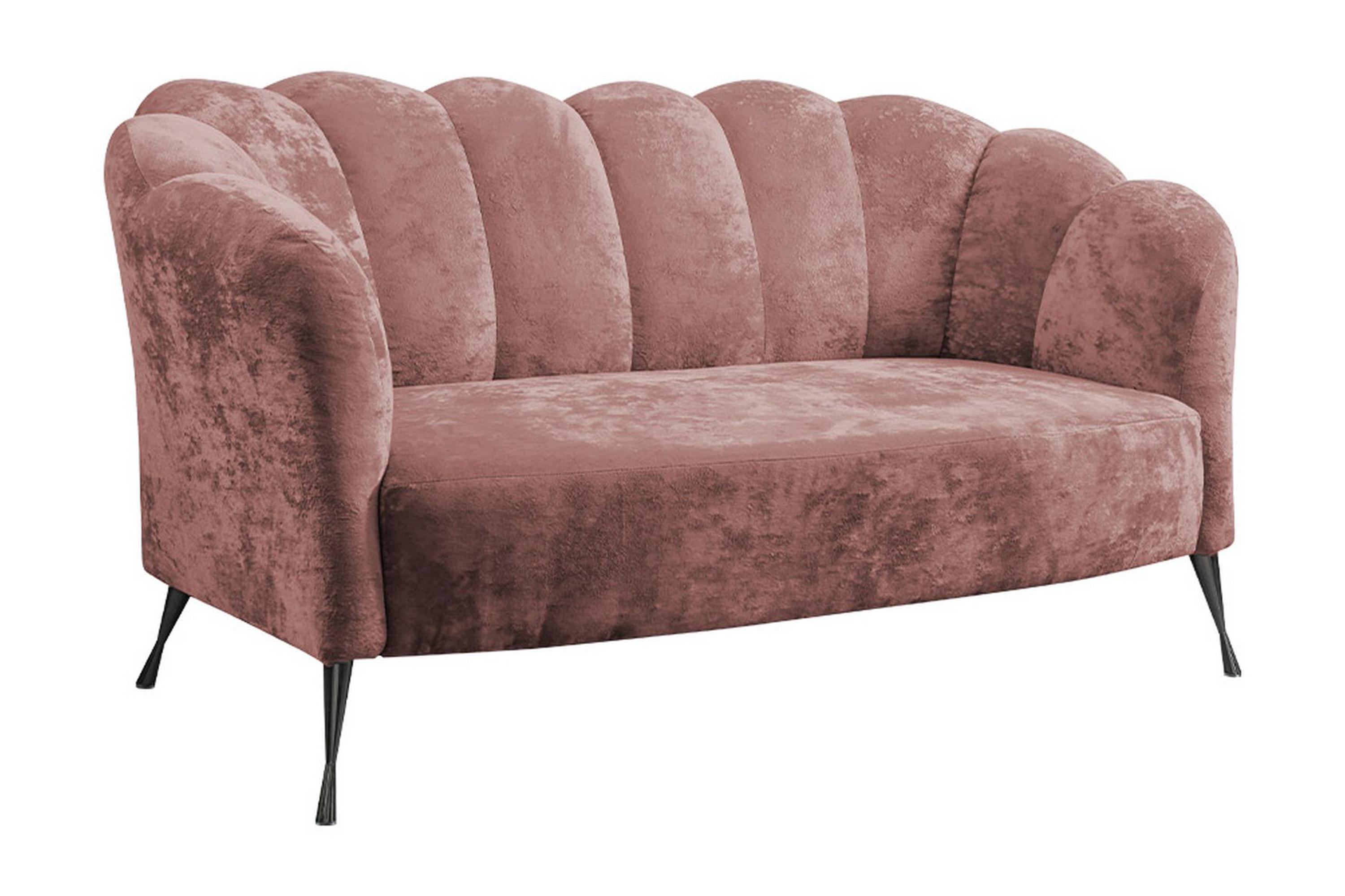 VELAL 2-sits Soffa Sammet/Rosa/Svart Krom - Sammetssoffor