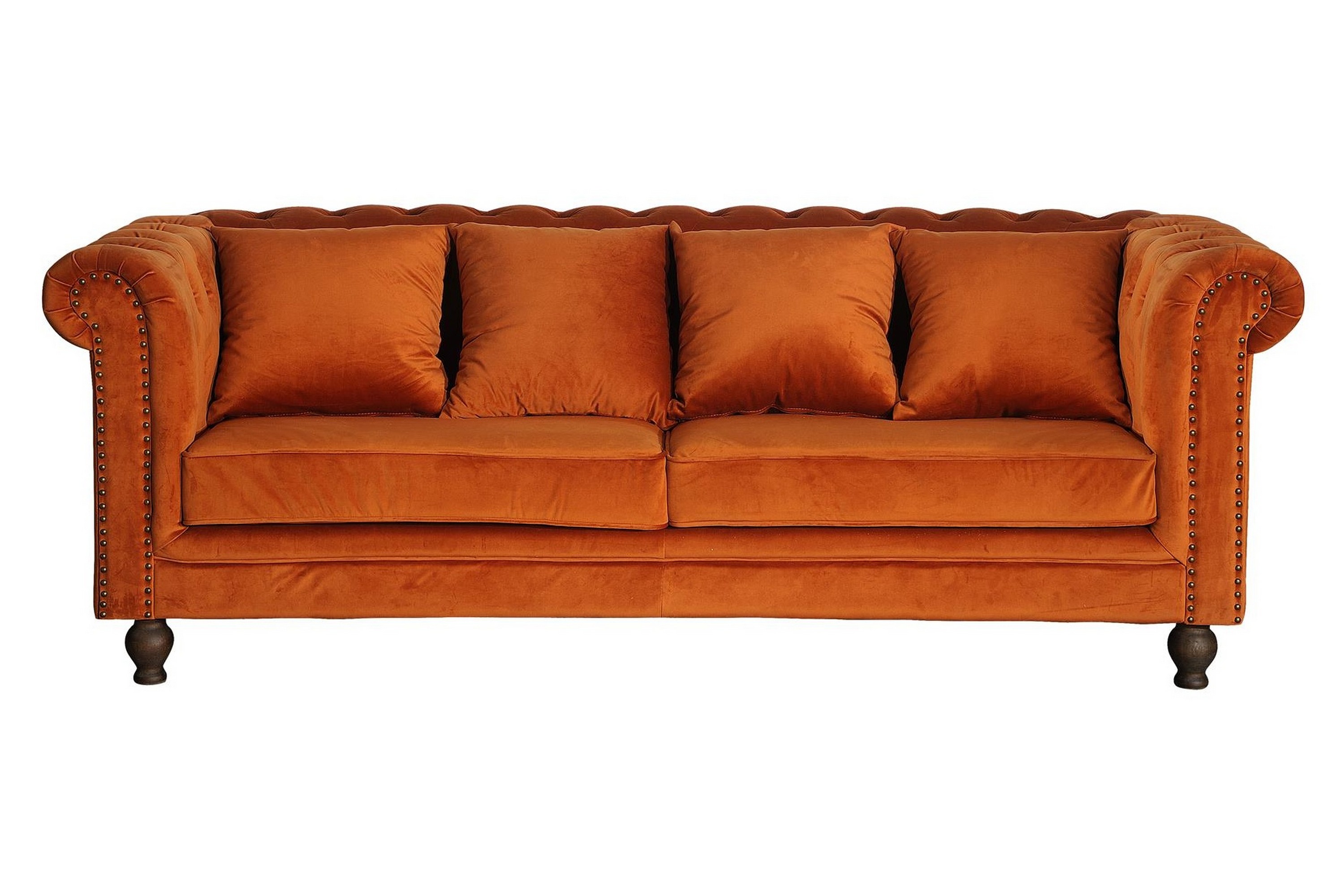 Venture Home Velvet Sammetssoffa 3-sits - Orange Sammetssoffor