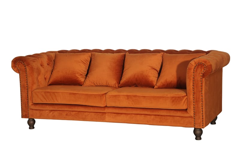 Velvet Sammetssoffa 3-sits - Orange - Möbler - Vardagsrum - Soffor - Sammetssoffor