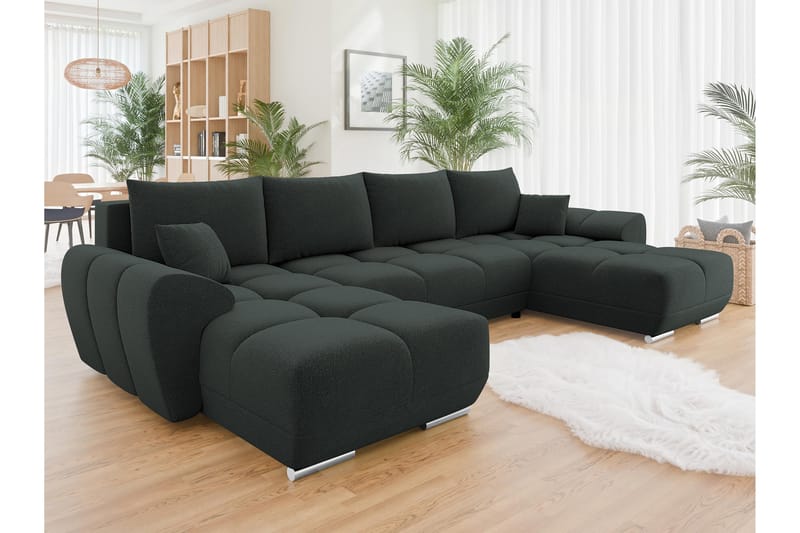 Simerly Bäddsoffa Dubbeldivan 4-sits - Svart - Möbler - Vardagsrum - Bäddsoffor - U bäddsoffa