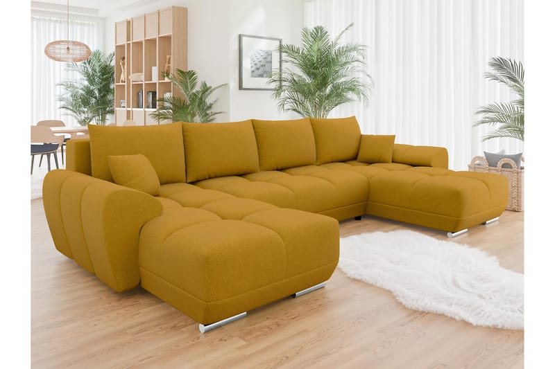 Simerly Soffa Dubbeldivan 4-sits - Gul - Möbler - Vardagsrum - Soffor - U-soffor