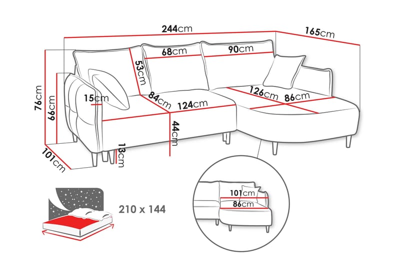 Sycylia Soffa med Divan 3-sits - Beige - Möbler - Vardagsrum - Soffor - Divansoffa & schäslong