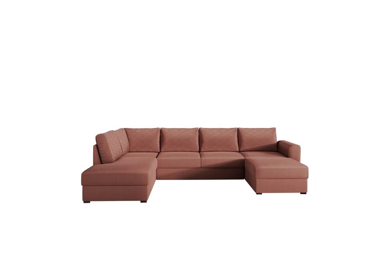 Taberk Soffa med Divan och Schäslong 4-sits - Rosa/Brun - Möbler - Vardagsrum - Soffor - U-soffor