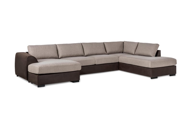 AUSTIN U-Soffa Divan Vänster Brun/Beige - Möbler - Vardagsrum - Soffor - U-soffor