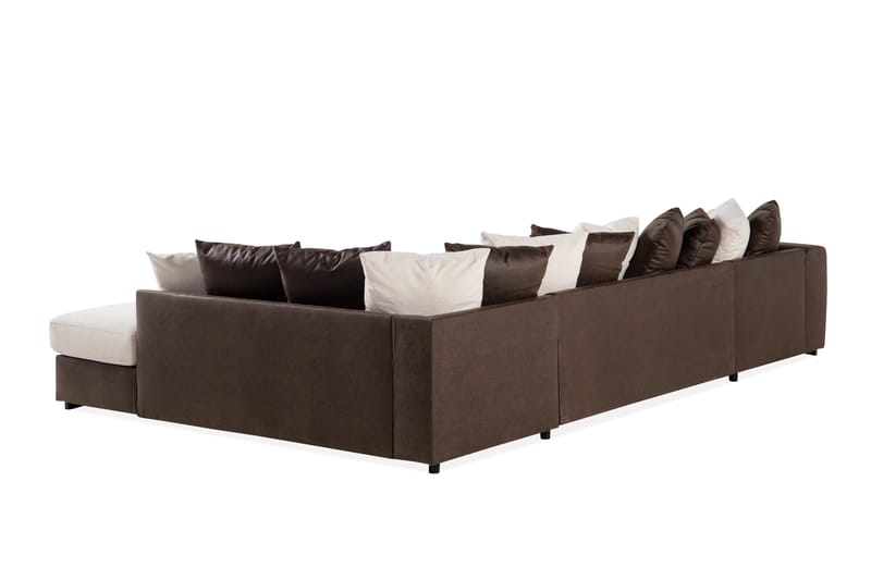 AUSTIN U-Soffa Divan Vänster inkl Kuvertkuddar Beige/Brun - Möbler - Vardagsrum - Soffor - U-soffor