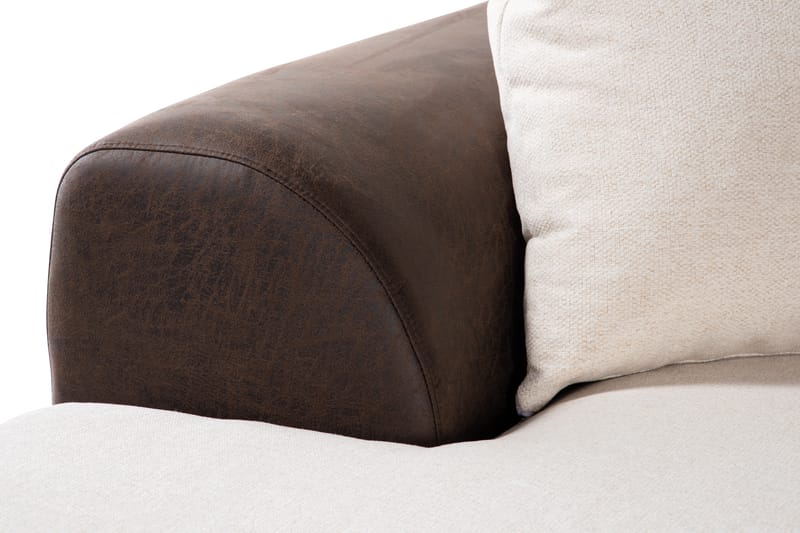 AUSTIN U-Soffa Divan Vänster inkl Kuvertkuddar Beige/Brun - Möbler - Vardagsrum - Soffor - U-soffor