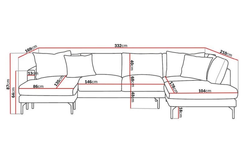 CONCAN 5-sits U-Soffa Beige - Möbler - Vardagsrum - Soffor - U-soffor