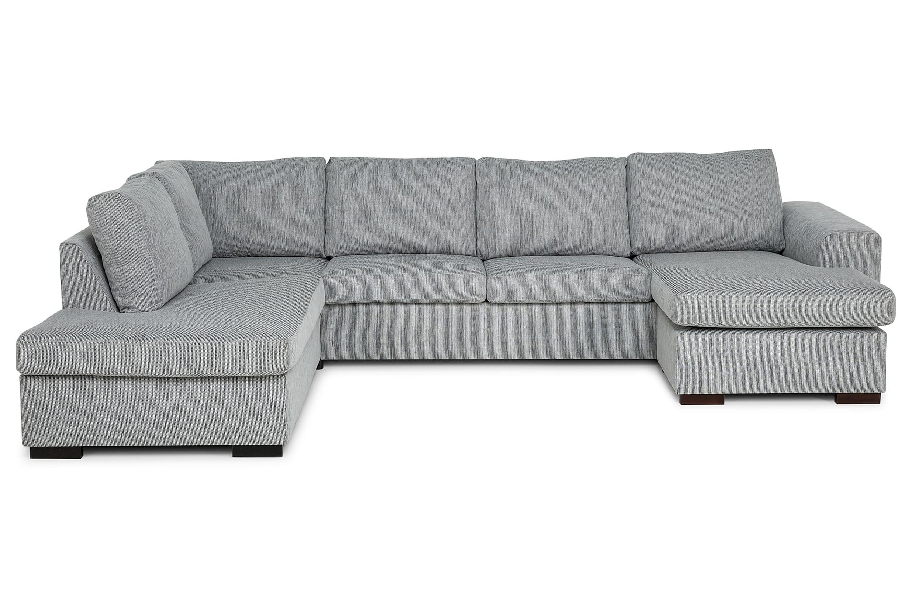 CONNECT U-soffa Large med Divan Höger Chenille Beige – Skräddarsy färg och tyg