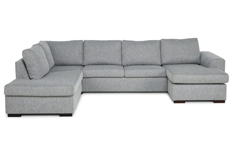 CONNECT U-soffa Large med Divan Höger Finvävt Tyg Brun - Skräddarsy färg och tyg - U-soffor