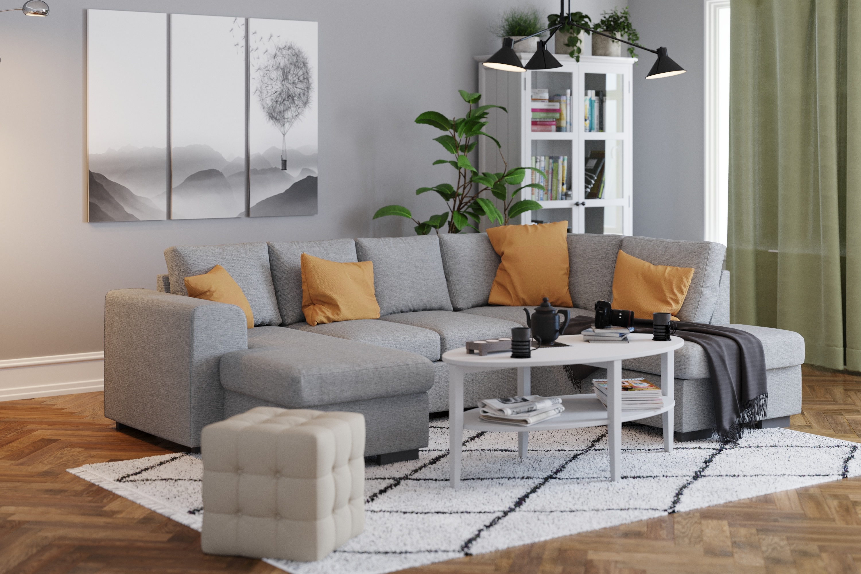 Scandinavian Choice CONNECT U-soffa Large med Divan Vänster Ljusgrå - U-soffor