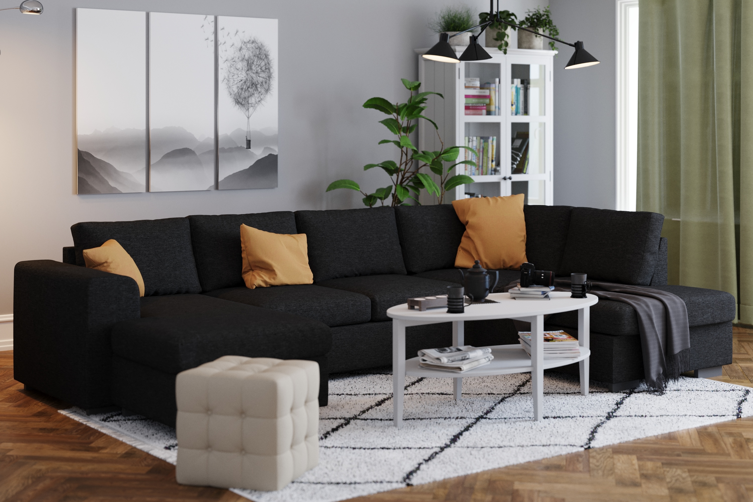 Scandinavian Choice CONNECT U-soffa Large med Divan Vänster Svart - U-soffor