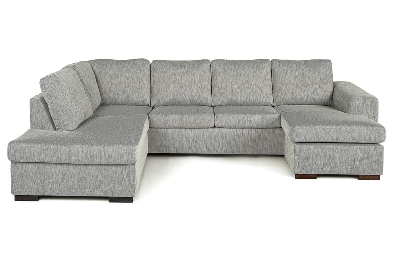 CONNECT U-soffa med Divan Höger Grovvävt tyg Grön - Skräddarsy färg och tyg - U-soffor