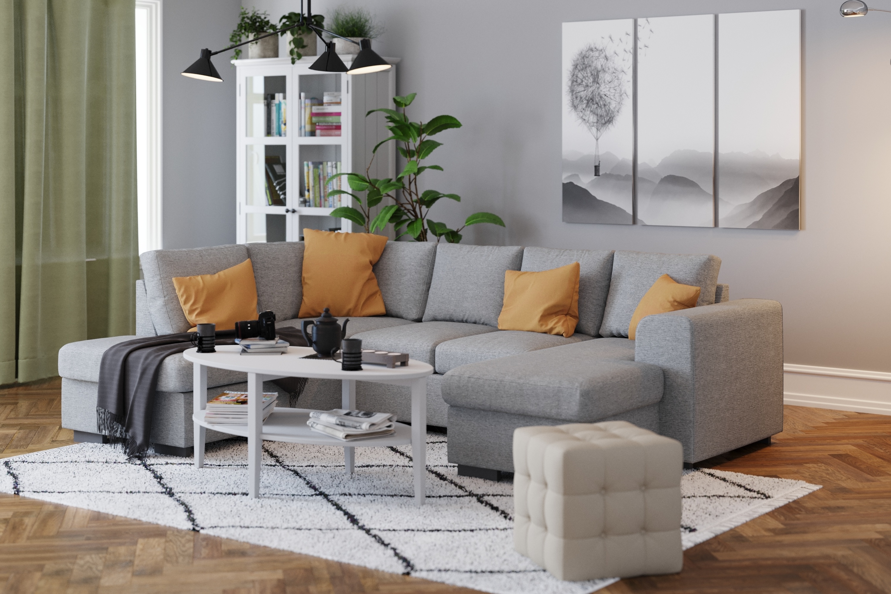 Scandinavian Choice CONNECT U-soffa med Divan Höger Ljusgrå - U-soffor