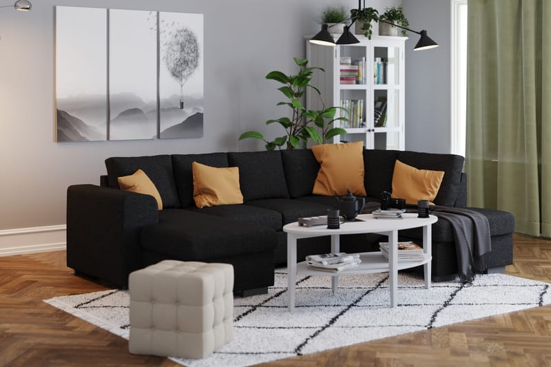 CONNECT U-soffa med Divan Vänster Svart - Möbler - Vardagsrum - Soffor - U-soffor