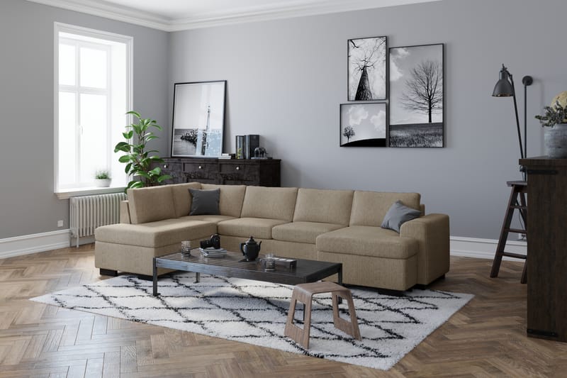 CONNECT U-soffa XL med Divan Höger Beige - Möbler - Vardagsrum - Soffor - U-soffor