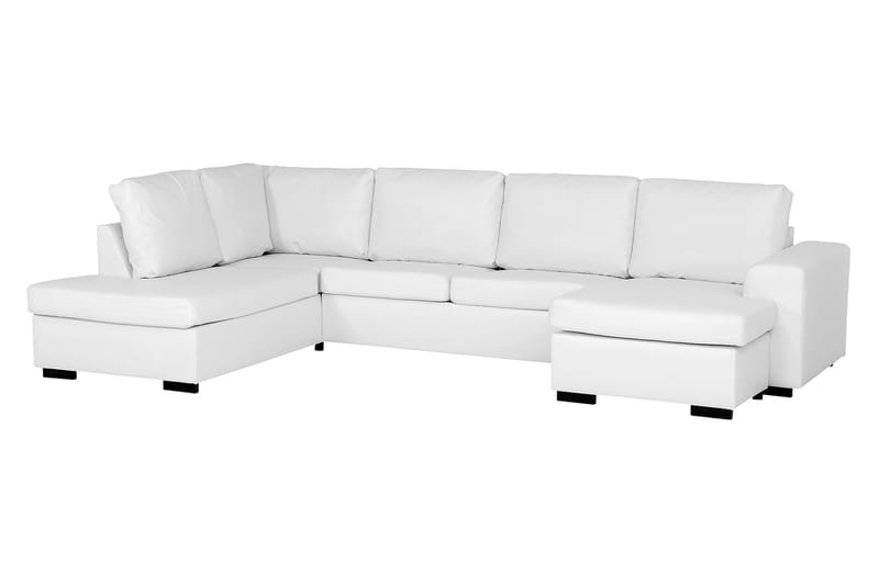 CONNECT U-soffa XL med Divan Höger Konstläder Vit - Skinnsoffor - U-soffor