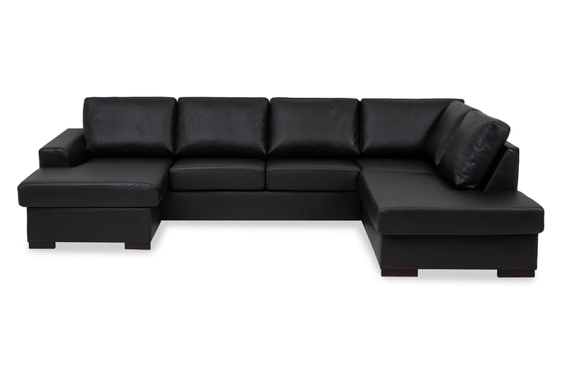 CONNECT U-soffa XL med Divan Vänster Konstläder Svart - Möbler - Vardagsrum - Soffor - U-soffor