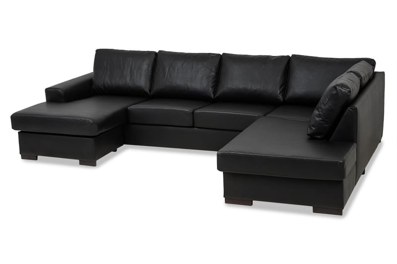 CONNECT U-soffa XL med Divan Vänster Konstläder Svart - Möbler - Vardagsrum - Soffor - U-soffor