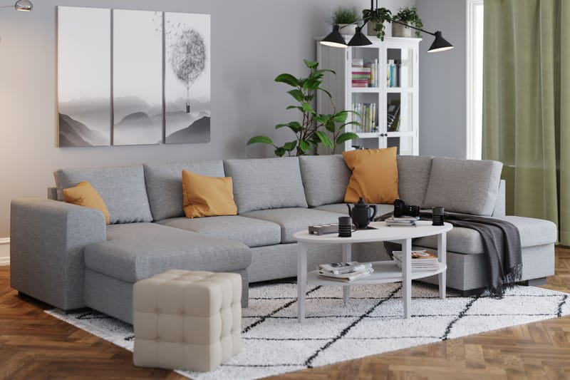 CONNECT U-soffa XL med Divan Vänster Ljusgrå - Möbler - Vardagsrum - Soffor - U-soffor