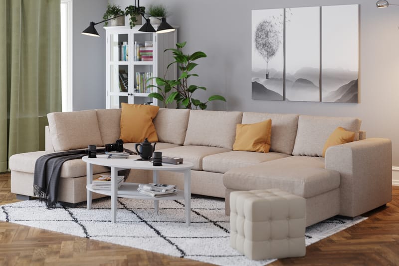 CONNECT U-soffa XXL med Divan Höger Beige - Möbler - Vardagsrum - Soffor - U-soffor