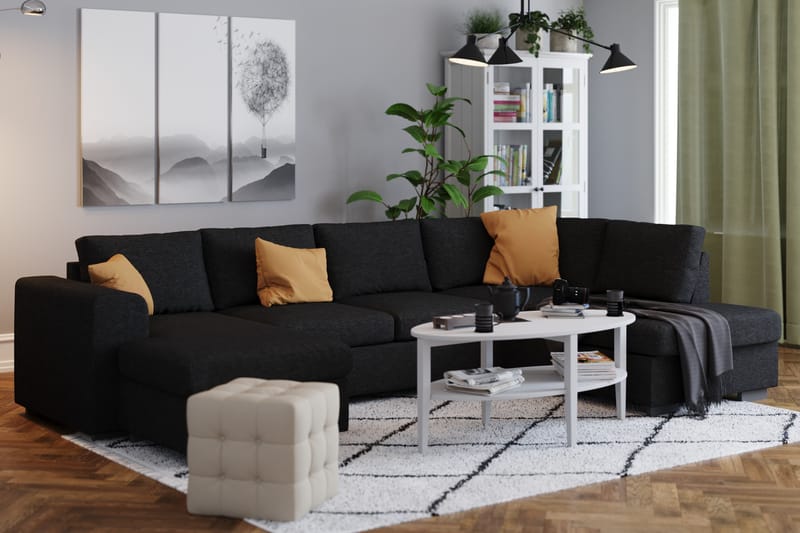 CONNECT U-soffa XXL med Divan Vänster Svart - Möbler - Vardagsrum - Soffor - U-soffor